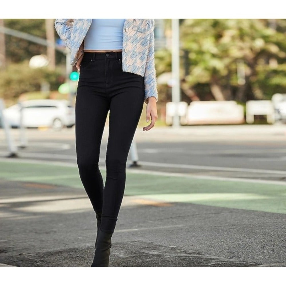 Express Black Mid Rise Jean Leggings Size 6